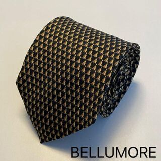 BELLUMOREベルマーレ ネクタイ 黒/絵柄 シルク100％ USED(ネクタイ)