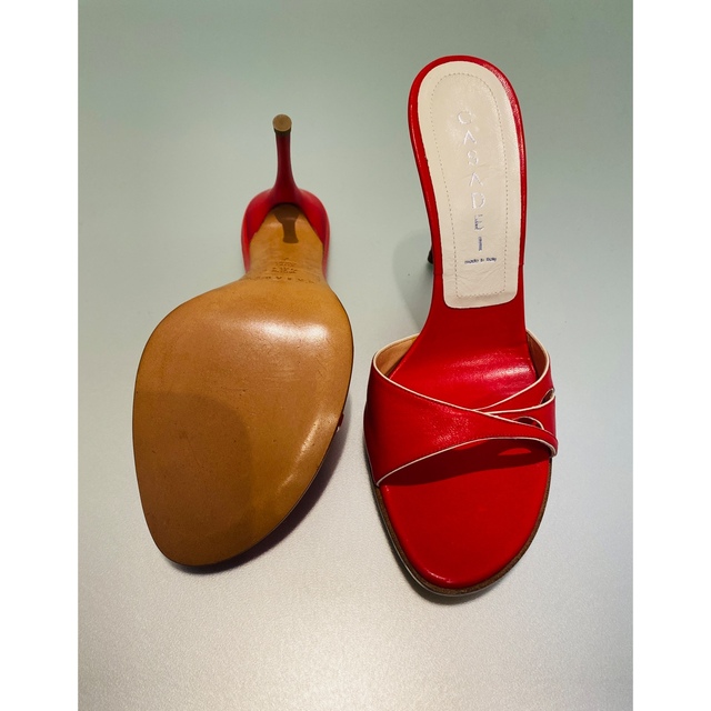 カサディ CASADEI ミュール　レッド　7 レディースの靴/シューズ(ミュール)の商品写真