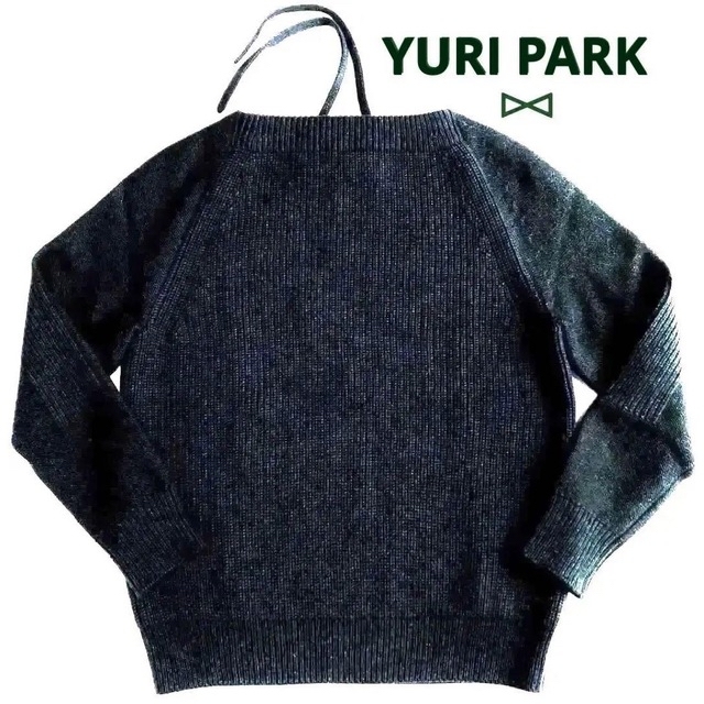 トップスほぼ新品ユリパークYURI PARKシルク✴︎カシミヤ混ニット✴︎グリーン