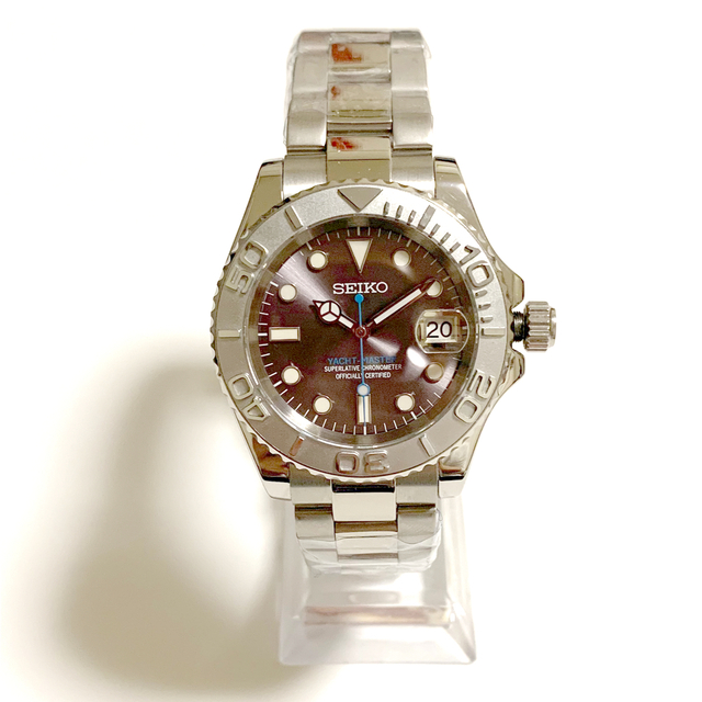 店舗良い 防水実験済　セイコー　カスタム　SEIKO MOD NH35 グレー　灰色 腕時計(アナログ)