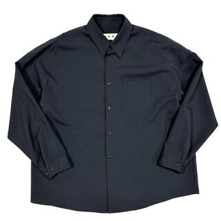 マルニ(Marni)の美品 MARNI マルニウールトロピカル オーバーサイズ シャツ 46 黒(シャツ)