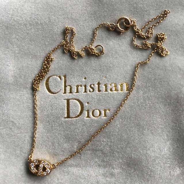 Christian Dior - ヴィンテージ ディオール k18 ダイヤ ロゴ ネックレス