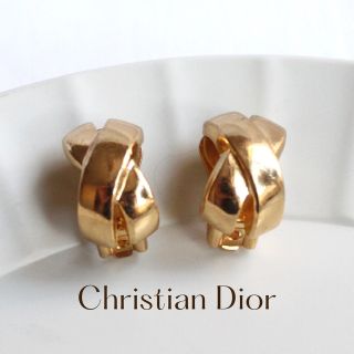 クリスチャンディオール(Christian Dior)のクリスチャンディオール ゴールドクロスイヤリング(イヤリング)