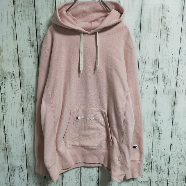 【Champion】ワンポイント刺繍ロゴプルオーバーパーカー リバースウィーブ