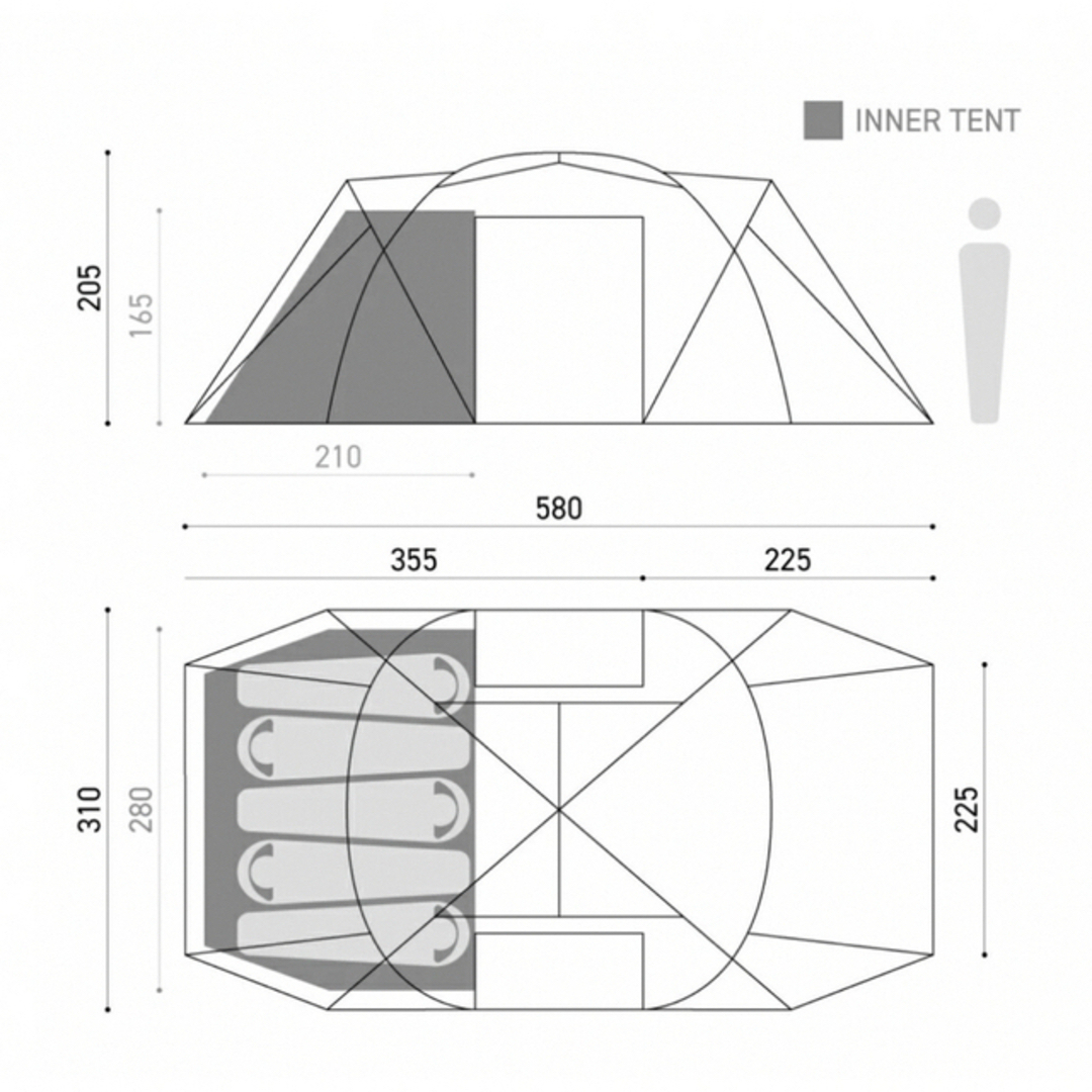 テントmuraco ZIZ TENT SHELTER ROCK GREY2ルーム