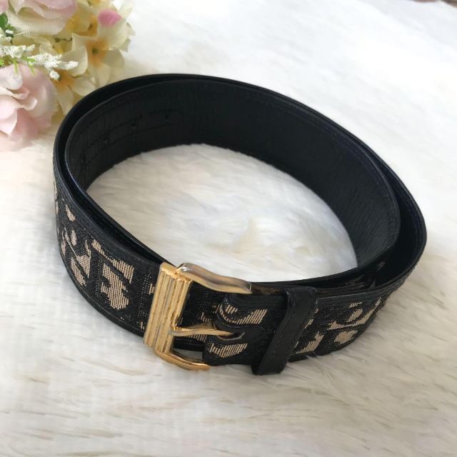 ✨極美品✨クリスチャンディオール ベルト トロッター柄 ゴールド金具 ...
