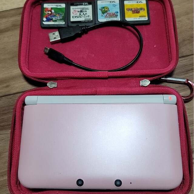 本体Nintendo 3DS LL (ピンクｘホワイト) + ソフト4点