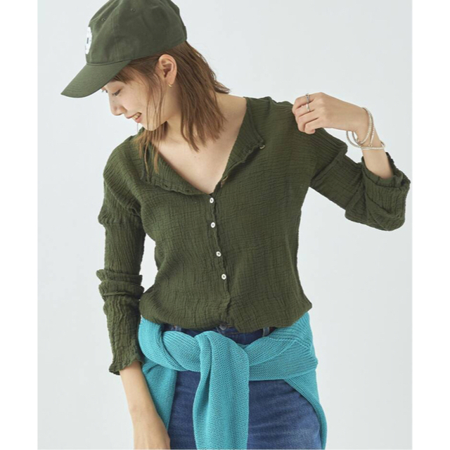 送料&加工料込 Plage アトリエフランセ SP HENLY NECK L/SL シャツ