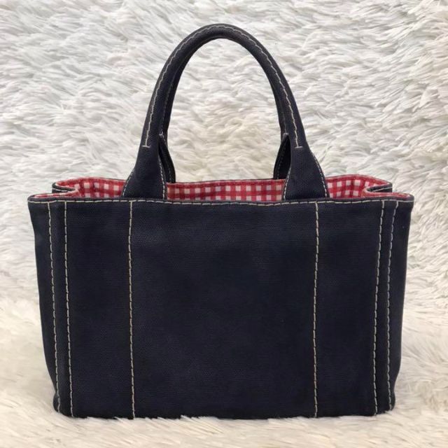 美品 PRADA ギンガムチェックプラダ 2way s カナパ ショルダーバッグ