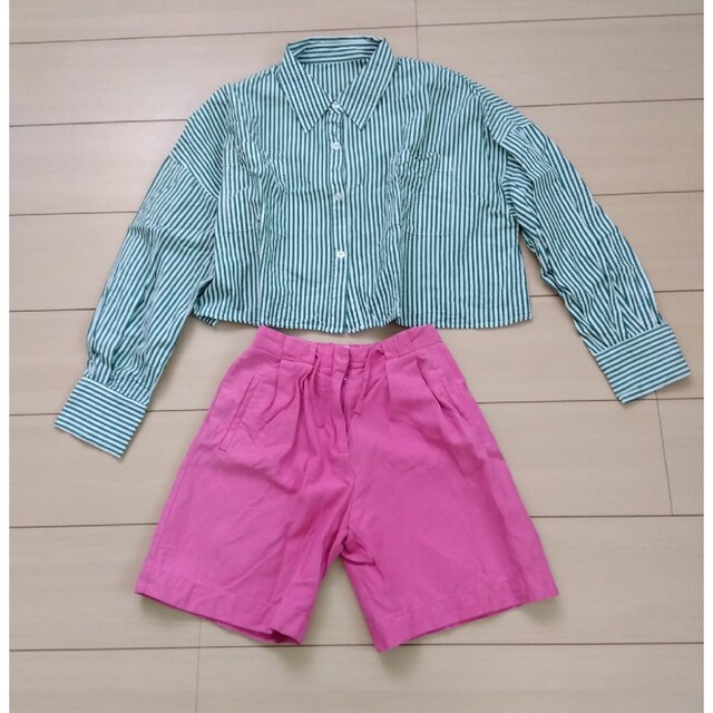 ZARA KIDS(ザラキッズ)のZARA   キッズサイズ    ショートパンツ&シャツ  ２点セット キッズ/ベビー/マタニティのキッズ服女の子用(90cm~)(パンツ/スパッツ)の商品写真