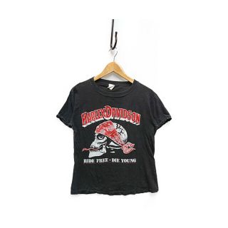 ハーレーダビッドソン(Harley Davidson)の古着 ヴィンテージ ハーレーダビッドソン バンダナ スカル Tシャツ 半袖 FANTASYタグ パキメン サイズL 正規品 / 26052(Tシャツ/カットソー(半袖/袖なし))