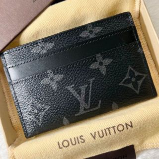 ルイヴィトン(LOUIS VUITTON)の超美品　ルイヴィトン　ポルトカルトダブル　モノグラム　エクリプス　カードケース(名刺入れ/定期入れ)