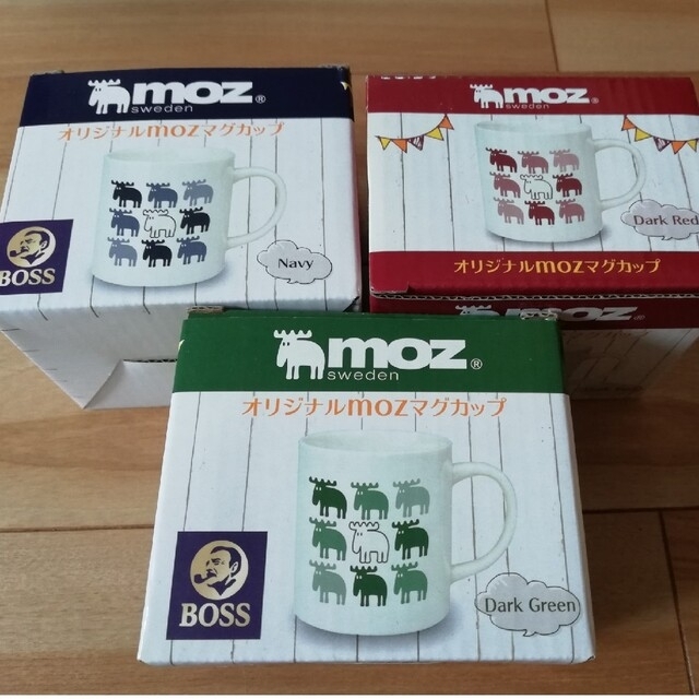 BOSS(ボス)のMOZ オリジナルマグカップ3つ　非売品　未使用　ボス　コラボ キッズ/ベビー/マタニティの授乳/お食事用品(マグカップ)の商品写真