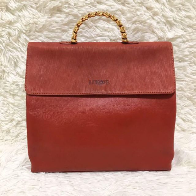 ✨極美品✨LOEWE ベラスケス 2way ショルダーバッグ 赤 ツイスト金具ロ