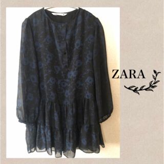 ザラ(ZARA)のZARA★花柄 長袖 チュニック ティアード(チュニック)