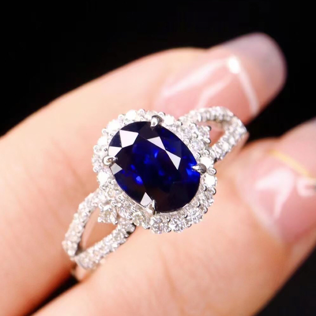 価格タイプ 天然 ロイヤルブルーサファイア ダイヤ リング1.5ct k18