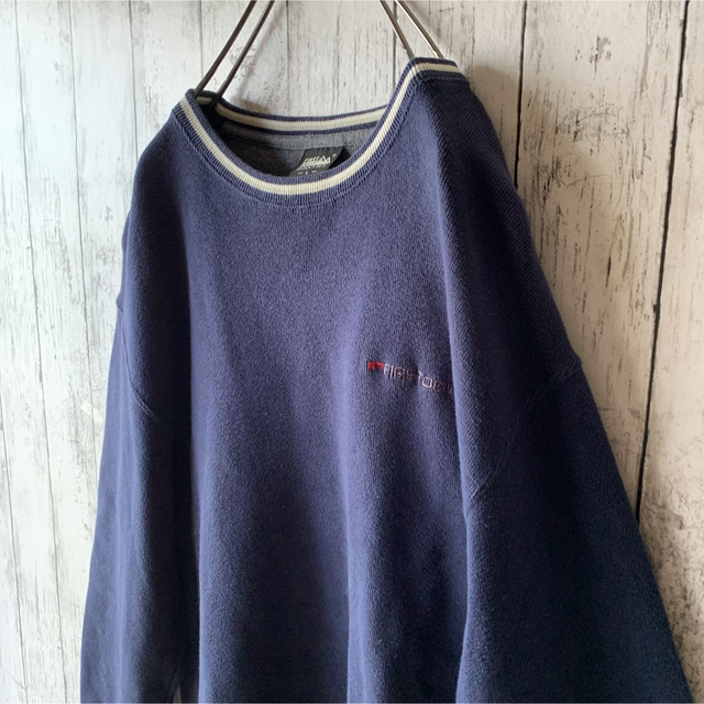 FIRST DOWN(ファーストダウン)の【ファーストダウン】古着 90s メンズ スウェット トレーナー L 刺繍 無地 メンズのトップス(スウェット)の商品写真