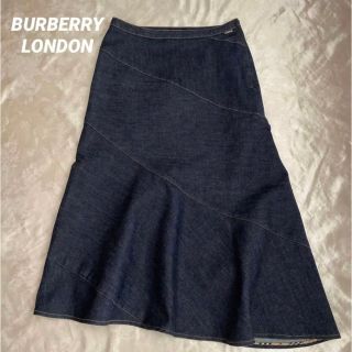 バーバリー(BURBERRY)のバーバリーロンドン アシンメトリー マーメイドライン　ロングデニムスカート(ロングスカート)