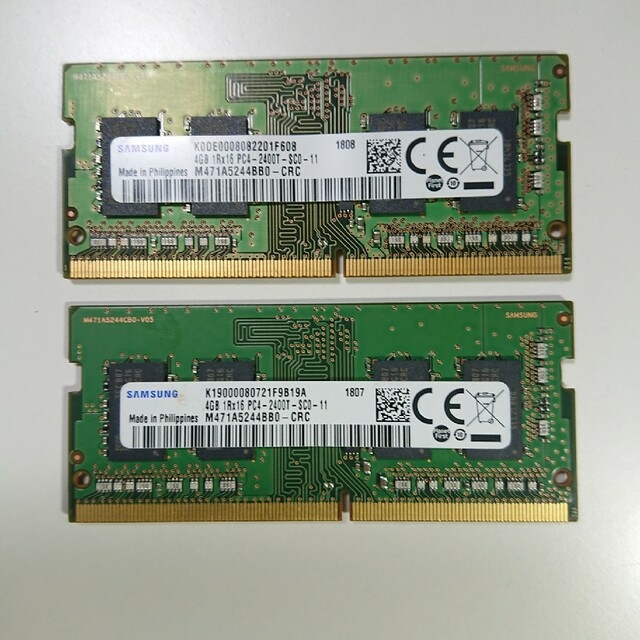 M471A5244CB0-CRC DDR4ノート用メモリ中古① スマホ/家電/カメラのPC/タブレット(PCパーツ)の商品写真