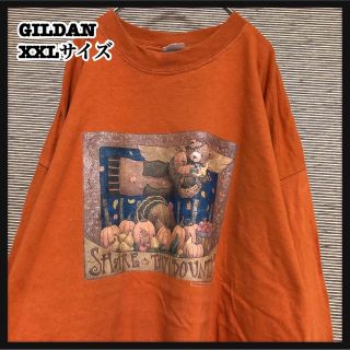 ギルタン(GILDAN)の【ギルダン】長袖Tシャツ　ロンT　アニマル　クマ　ニワトリ　野菜　総柄JZ(Tシャツ/カットソー(七分/長袖))