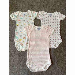 プチバトー(PETIT BATEAU)のプチバトー6Mボディスーツ 3枚セット(肌着/下着)