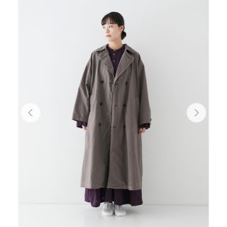 ネストローブ(nest Robe)の美品⚫︎コットン馬布ビックトレンチコート⚫︎グレー(トレンチコート)