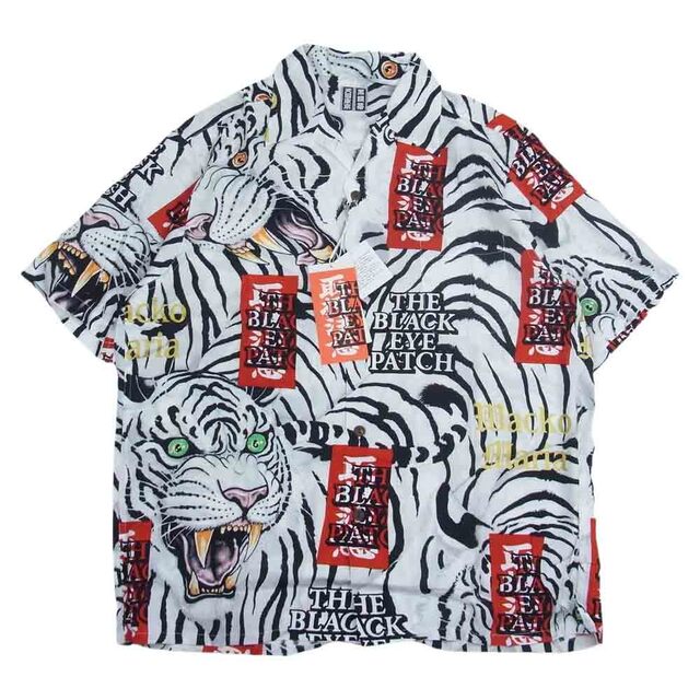 WACKO MARIA ワコマリア 半袖シャツ BEP-WM-HI01 BLACK EYE PATCH ブラックアイパッチ HAWAIIAN SHIRT S/S ハワイアン 半袖 アロハ シャツ ホワイト系 M【新古品】【未使用】