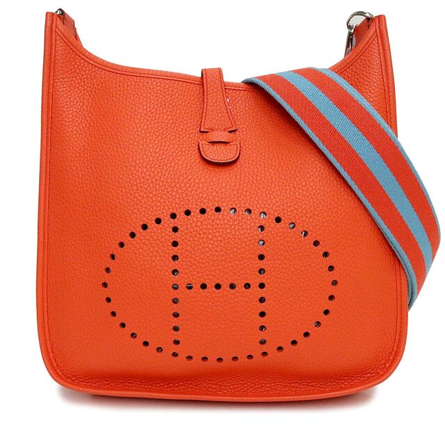 超特価sale開催】 ティルト トロワ アマゾン エヴリン エルメス Hermes PM HERMES(未使用 展示品) T刻印 オレンジ オレンジポピー Poppy Orange レザー ヴォーエプソン 斜め掛け ショルダーバッグ ショルダーバッグ HERMES エブリン3 PM ショルダーバッグ レザー グレージュ A刻印