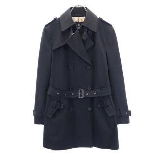 バーバリーブラックレーベル(BURBERRY BLACK LABEL)のバーバリーブラックレーベル トレンチ コート M 黒 BURBERRY BLACK LABEL 三陽商会 日本製 レディース 【中古】  【230219】(ロングコート)