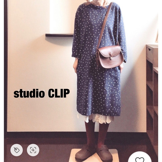 STUDIO CLIP(スタディオクリップ)の【新品タグ付】スタディオクリップ studioCLIP コットン起毛ドットワンピ レディースのワンピース(ロングワンピース/マキシワンピース)の商品写真