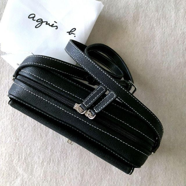 新品☆アニエスベー ショルダーバッグ ステッチが可愛いです♪agnes b