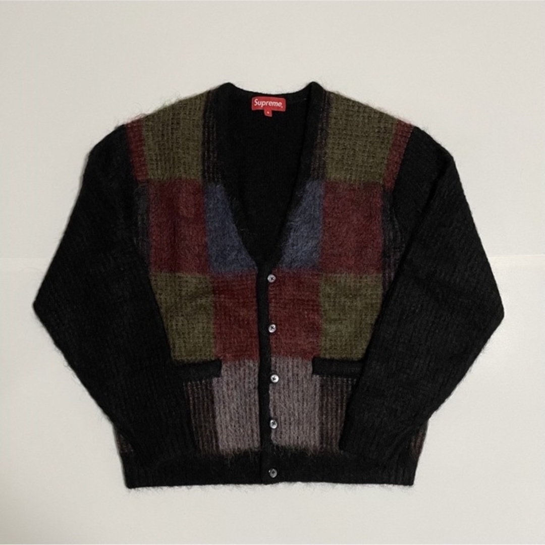 22SS S supreme brushed grid cardigan