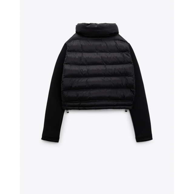 ZARA(ザラ)のZARA 黒ダウンコート　コントラストパフジャケット レディースのジャケット/アウター(ダウンコート)の商品写真