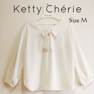 ケティシェリー(ketty cherie)のケティシェリーKETTY CHERIE 長袖リボンブラウス カットソー M(シャツ/ブラウス(長袖/七分))