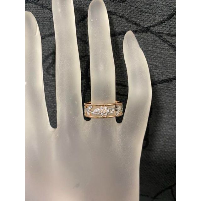 （1168）14号　ピンクゴールド可愛すぎるお花のデザインワイドリング　指輪 レディースのアクセサリー(リング(指輪))の商品写真