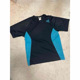 アディダス(adidas)のアディダス　adidas 半袖Tシャツ ネイビー×水色　ワンポイント(Tシャツ/カットソー(半袖/袖なし))