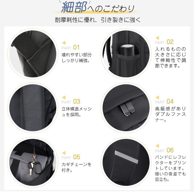 【】リュック メンズ おしゃれ PCバッグ ビジネスリュック 軽量 大容量 防水 メンズのバッグ(ビジネスバッグ)の商品写真