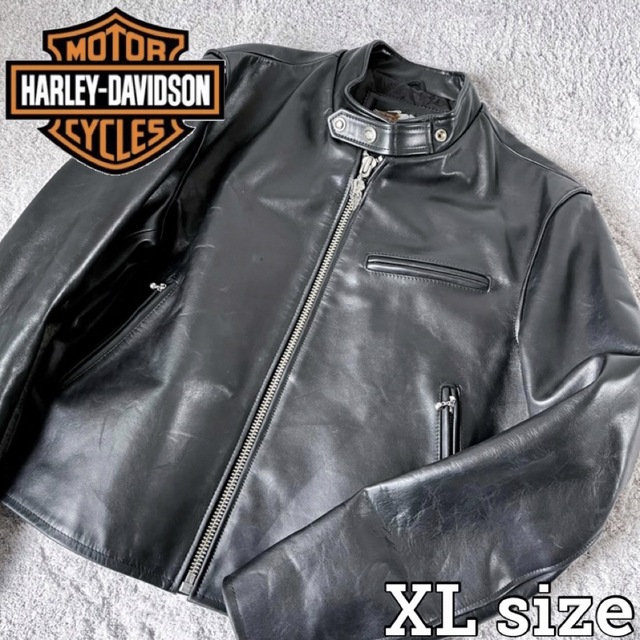 HARLEY DAVIDSON ライダースジャケット 牛革 ブラック XLサイズ