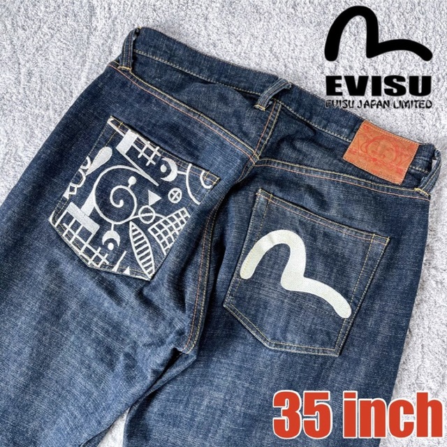 EVISU エビス エヴィス 刺繍カモメ ピカソ風 デニムジーンズ W35 人気