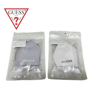ゲス(GUESS)のGuess ゲス　ユニセックス　グレー　白　布マスク　2枚入セット×2　計4枚(その他)