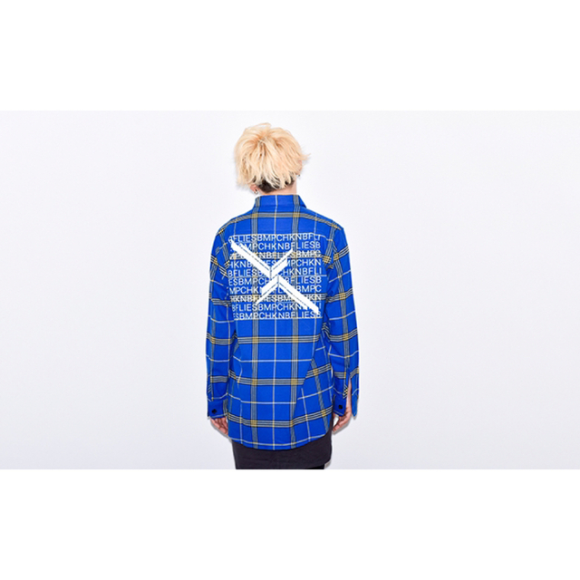 Blue M BUMP OF CHICKEN BFLY Plaid Shirts