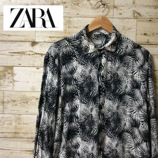 ザラ(ZARA)のZARA ザラ　長袖　シャツ　アロハ　白黒(シャツ)