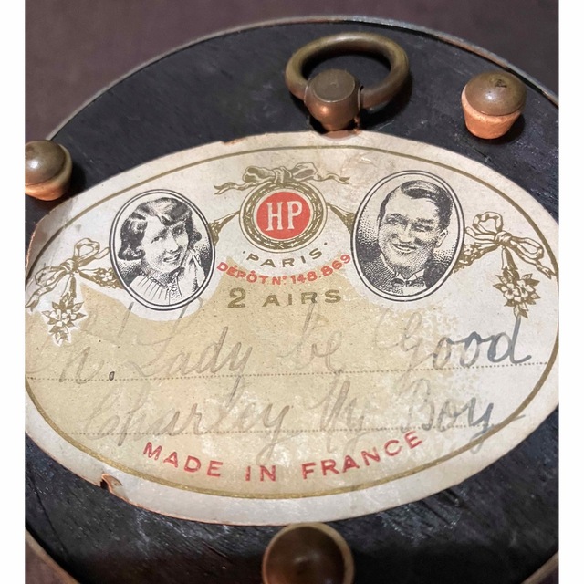 稀少 フランス製 ヴィンテージ オルゴール付きパウダーケース 1920年代