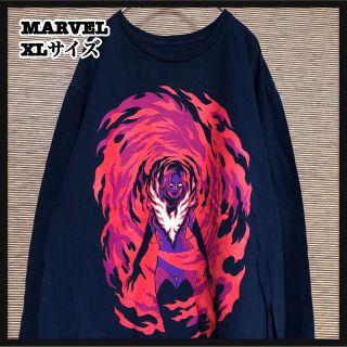 マーベル(MARVEL)の【マーベル】長袖Tシャツ　ロンT　キャプテンマーベル　炎　アメコミ　キャラJZ(Tシャツ/カットソー(七分/長袖))