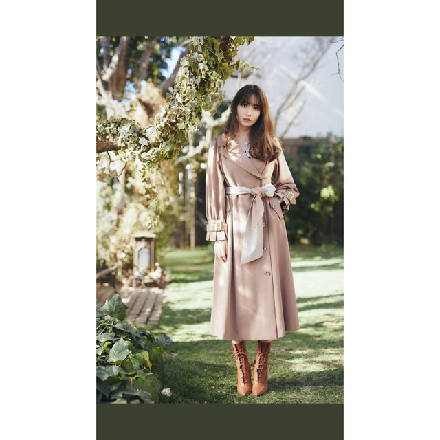 【Her lip to】Belted Dress Trench Coat