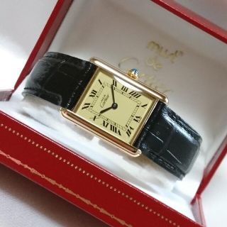 カルティエ(Cartier)の☆美品☆ カルティエ マストタンク ヴェルメイユ LM クオーツ / 腕時計(腕時計(アナログ))