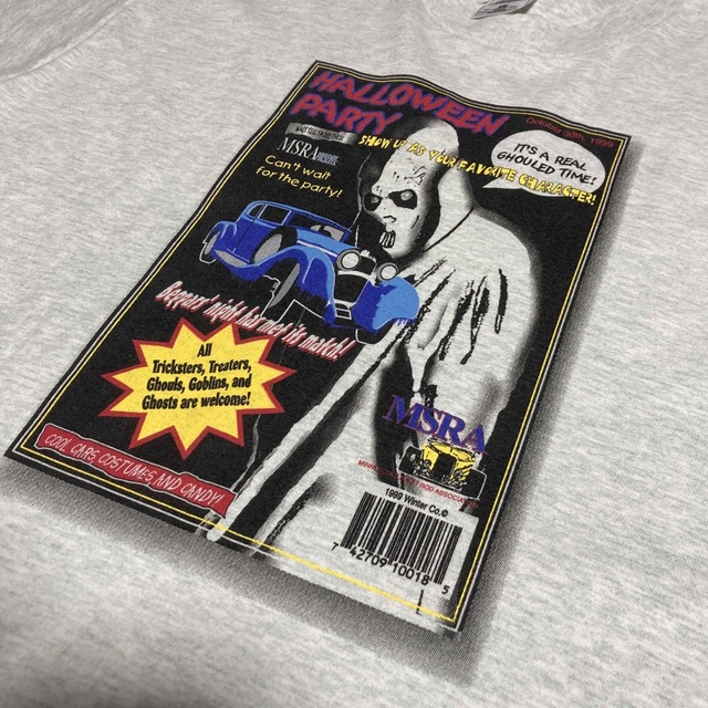 【90sオールド】ハロウィンパーティー　ホラープリントTシャツ　霜降りグレー 3