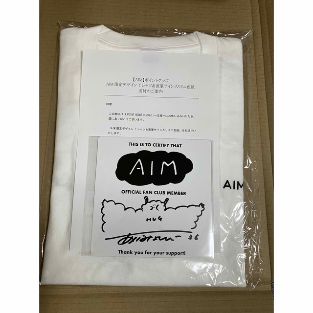 AIM 限定Tシャツ＆直筆サイン入りミニ色紙
