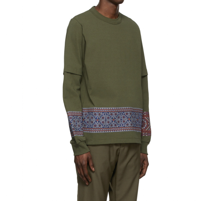 sacai - 4新品 sacai サカイ メンズ 刺繍 再構築 ロング Tシャツ sacai - 4新品 sacai サカイ メンズ 刺繍 再構築 ロング Tシャツ