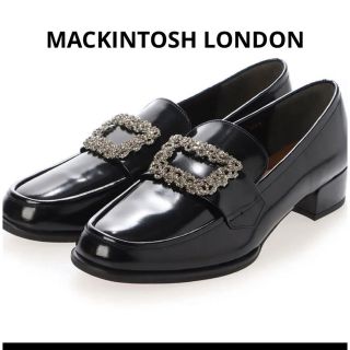 マッキントッシュ(MACKINTOSH)のマッキントッシュロンドン　ビジューローファー　23cm ブラック(ローファー/革靴)